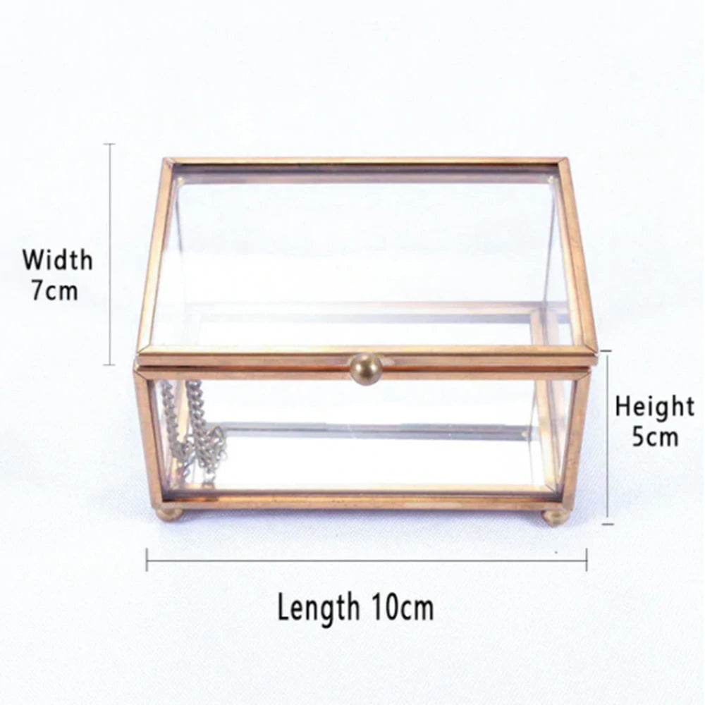 Elegant Personalized Geometric Glass Ring Box – Perfect Wedding Gift & Keepsake