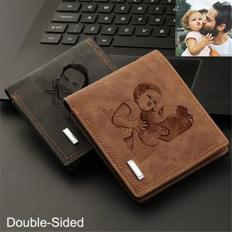 Men Wallet of Engraved Photo Personalized 