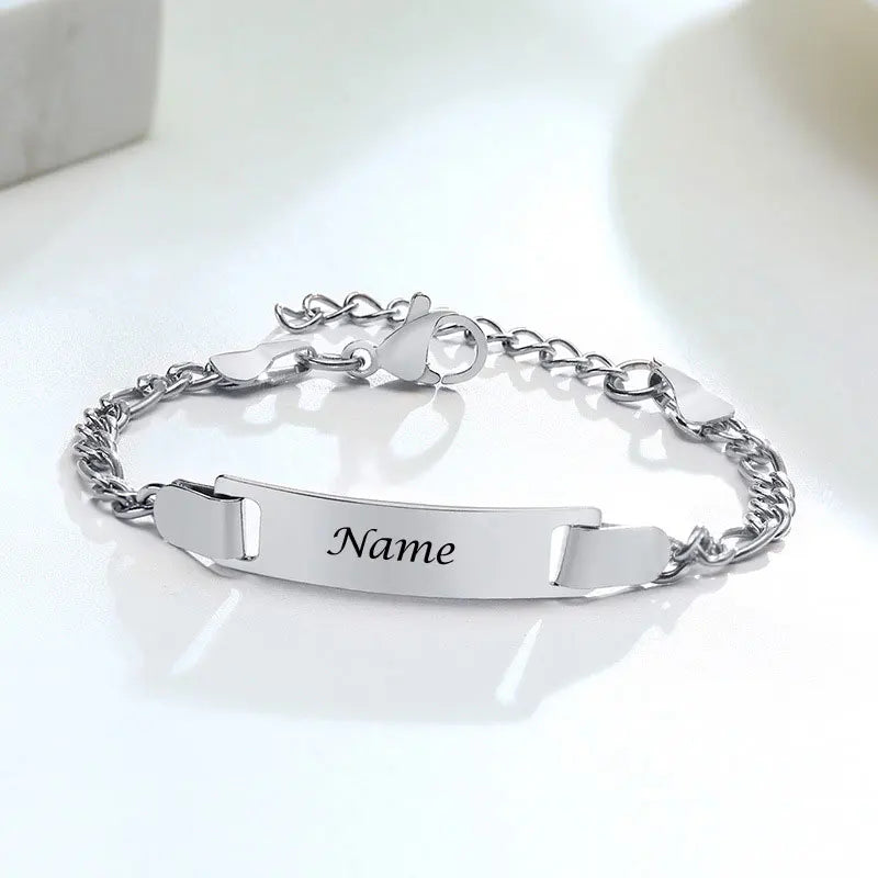 Personalize Baby Name Bracelets Non Allergy Stainless Steel