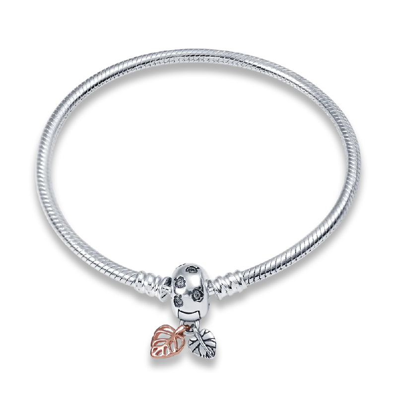 Bracelet Silver 925 Original Adjustable Fantasy Bracelet  with Lucky Symbol 