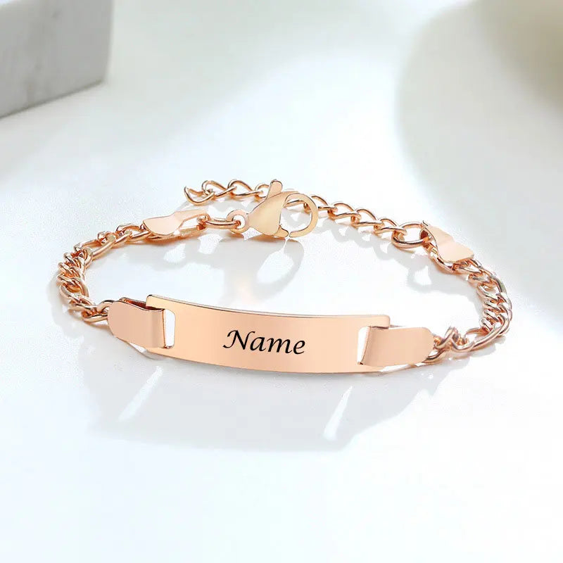 Personalize Baby Name Bracelets Non Allergy Stainless Steel