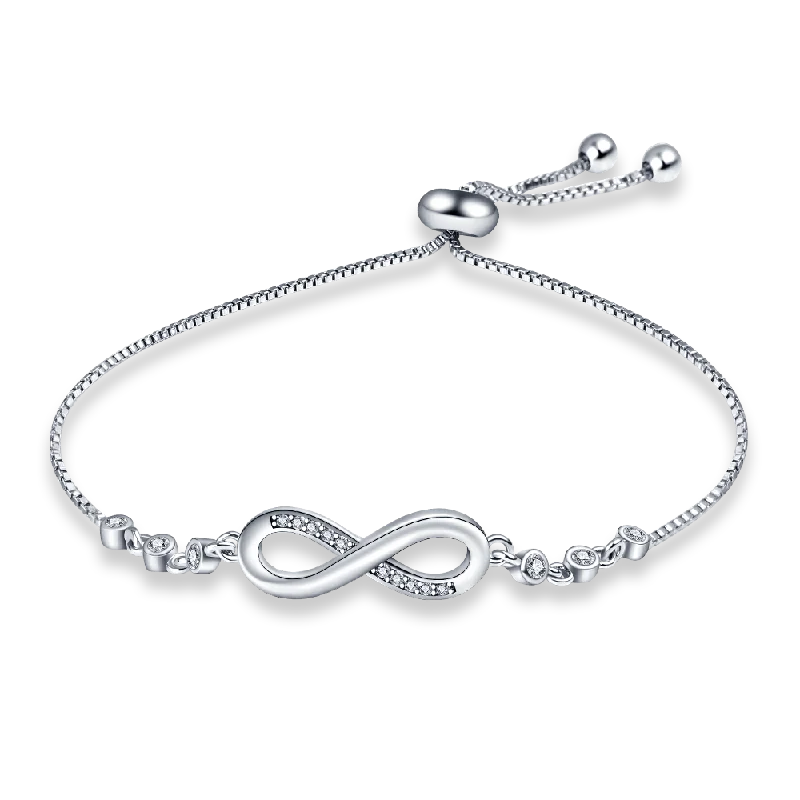 Bracelet Silver 925 Original Adjustable Fantasy Bracelet  with Lucky Symbol 