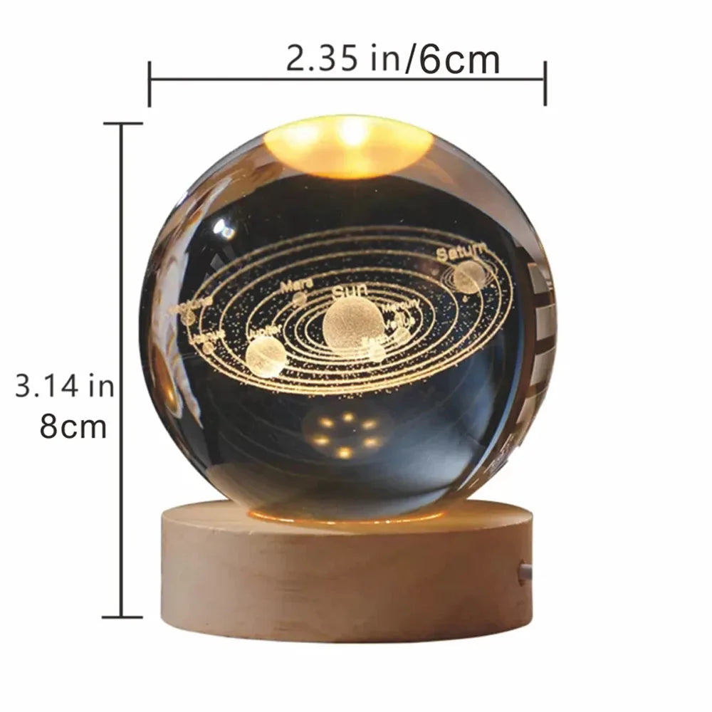 3D Galaxy Crystal Ball lamp