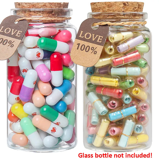 Message Capsule In Bottle with Transparent Letter Love Pill