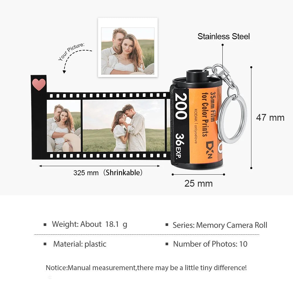 Size of Film Roll keychain