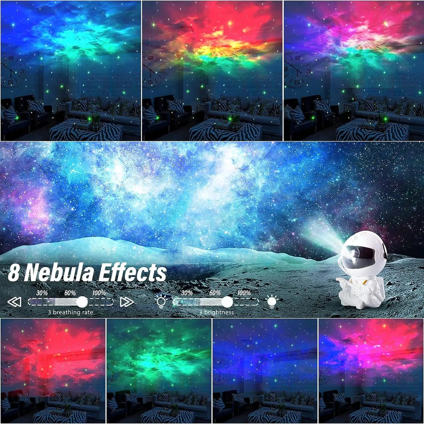 Star and Galaxy Night Light Projector with Astronaut Shape