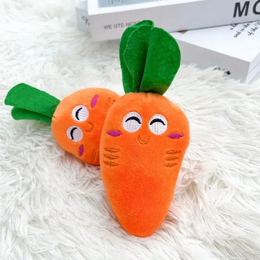 Orange Carrot Plush Chew Toy for Dogs