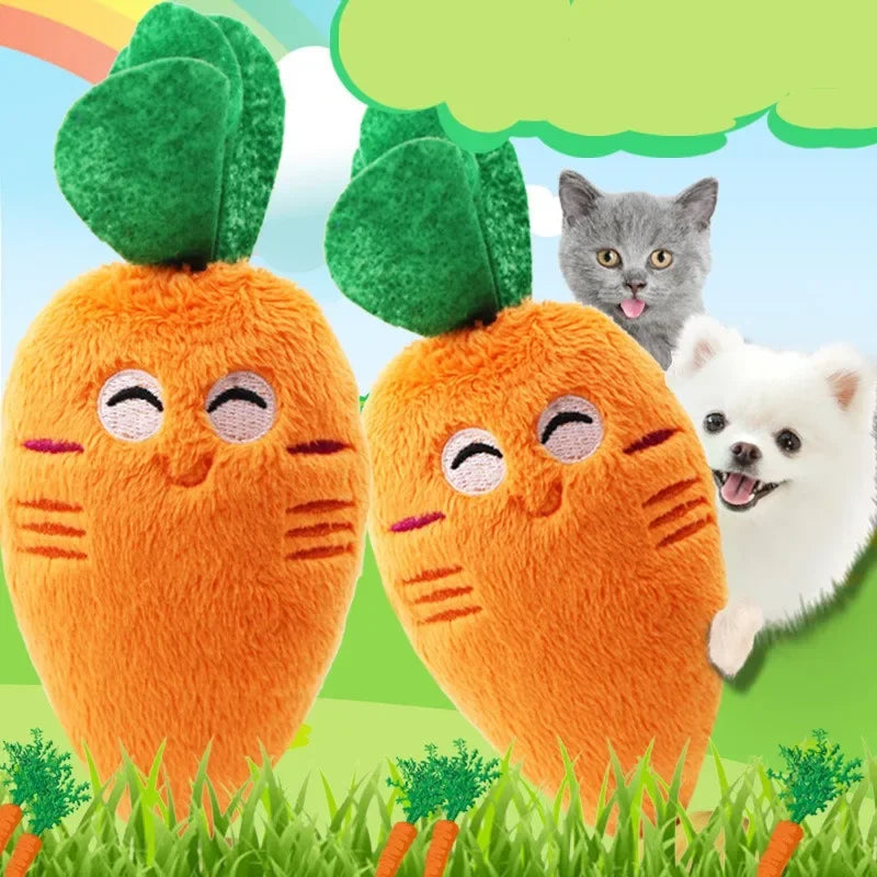 Orange Carrot Plush Chew Toy for Dogs