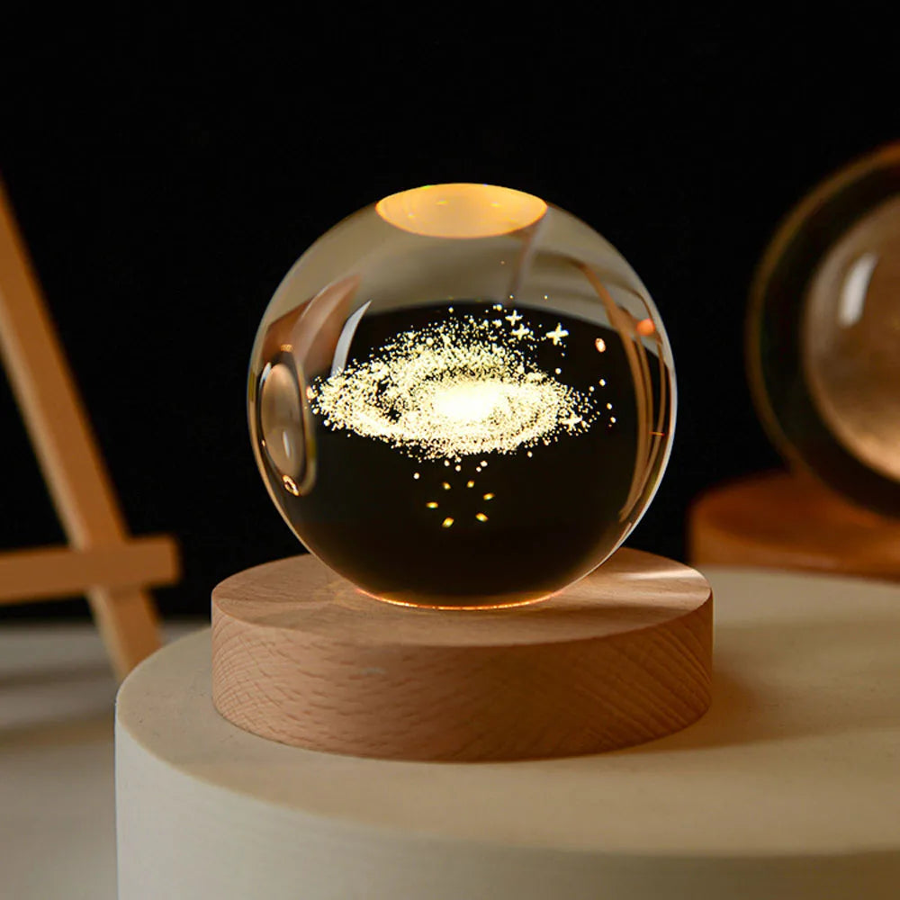 3D Galaxy Crystal Ball lamp