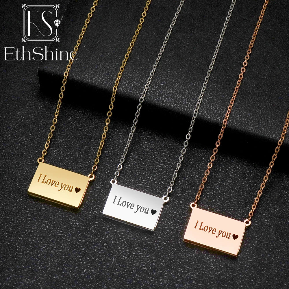 Custom Photo Message Envelope pendant Necklace Jewelry