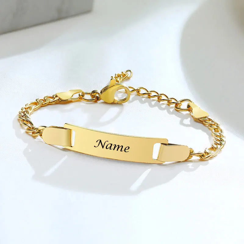 Personalize Baby Name Bracelets Non Allergy Stainless Steel