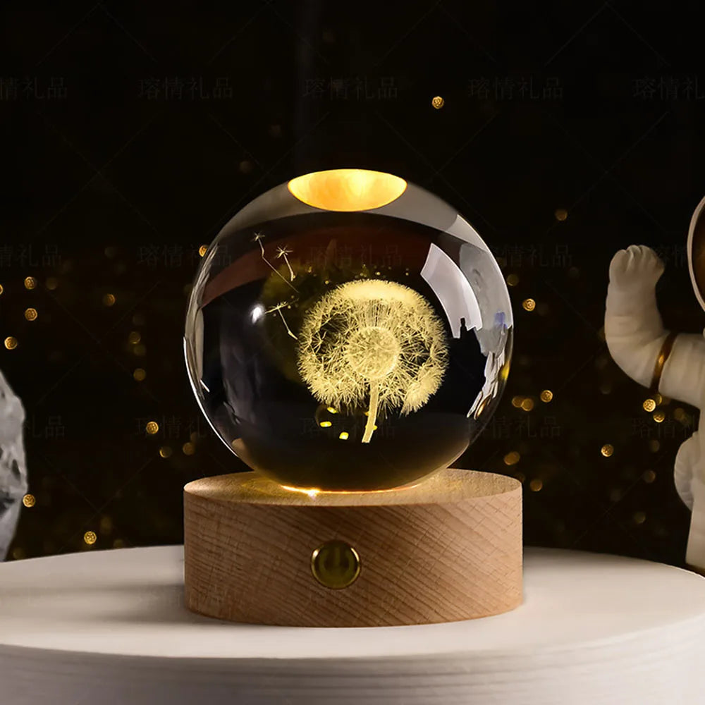 3D Galaxy Crystal Ball lamp