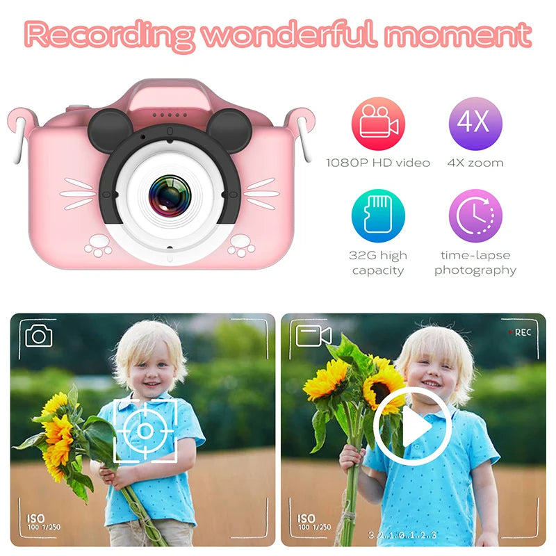 Kids Camera HD Digital Video Toddler Camera with Silicone Cover 